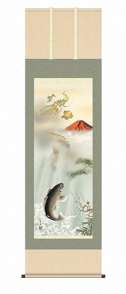 石田芳園 三美会会員となり、幅広い技術を会得する。研ぎ澄まされた描写力に裏付けられた筆づかいで 多くの人々から高い評価を得る。市展県展入選多数。 古来、登龍門の故事に倣い、激流を遡った鯉が龍神となって天へと昇る姿は、出世栄達の象徴。金運財運の象徴である赤富士を背に、水飛沫をあげ豪快に跳ねる鯉と、威厳あふれる様で忍び寄る悪災をことごとく追い祓う龍がご尊家を末永く守護してくれることでしょう。「歳寒の三友」と称えられる松竹梅が吉祥の彩を添える開運作品です。注意事項納期は約7〜10日前後です。メーカー直送について本商品はメーカー直送品となります。代金引換はご利用頂けません。・配送地域：全国※沖縄・離島・北海道除く・直送送料：配送地域内送料無料・日時時間指定：日時・時間指定不可※商品は1階での軒下渡しとなります。室内への搬入は行っておりません。 ※通常配送商品との同時注文(同梱)は不可です。メーカー直送の場合は単品でのご注文をお願いいたします。返品・交換について「返品不可」：返品不可の商品⇒詳細はこちらをクリック※当店ではお客様都合による交換は受け付けておりません。メーカー/品番三幸 KZ2D5-096商品カテゴリ家具・インテリア 掛け軸・額絵・絵画 掛け軸 開運画適応畳数幅54.5×高さ約190cm本体サイズ幅54.5×高さ約190cm商品説明サイズ区分： 尺五主な仕様： 三幸 新絹本 洛彩緞子本表装■検索コード 20201203■ジャンル ホビー アート・美術品・骨董品・民芸品 掛軸■カテゴリ 家具・インテリア 掛け軸・額絵・絵画 掛け軸 開運画その他注意事項※本商品は、メーカー取り寄せのため、欠品している場合がございます。※画像はイメージです。商品の詳細はメーカー受付窓口/HPにてご確認ください。※掲載商品は予告無く販売終了となっている場合もあり、掲載商品全ての出荷確約をするものではありません。[メーカー直送について]本商品はメーカー直送品となります。代金引換はご利用頂けません。・配送地域：全国※沖縄・離島・北海道除く・直送送料：配送地域内送料無料・日時時間指定：日時・時間指定不可※商品は1階での軒下渡しとなります。室内への搬入は行っておりません。※通常配送商品との同時注文(同梱)は不可です。メーカー直送の場合は単品でのご注文をお願いいたします。