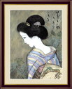【メーカー直送】 絵画 額絵 壁掛け 日本画 日本之雨 竹久夢二 F4 42×34cm