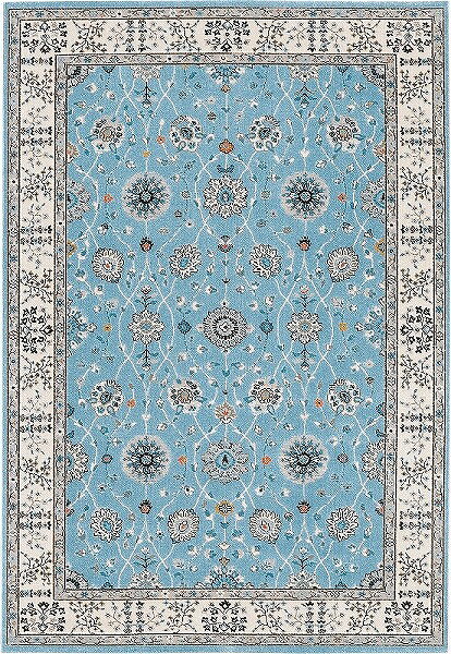 环状地毯 - 【メーカー直送】 カーペット ラグ マット 70x120cm 玄関マット 17202/LBL おしゃれ・防炎・ホットカーペット対応・床暖房対応・ウィルトン織織・遊び毛が出にくい・お掃除ロボット対応・トルコ製 348007001 ラグナ Prevell