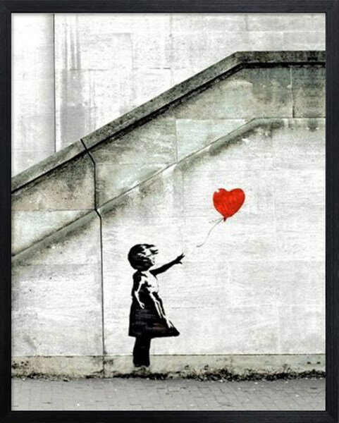 アートパネル バンクシー 赤い風船と少女 Banksy Red Balloon IBA-61736 壁掛け アートフレーム 絵画 アートポスター 額 北欧 モダン おしゃれ 玄関 リビング