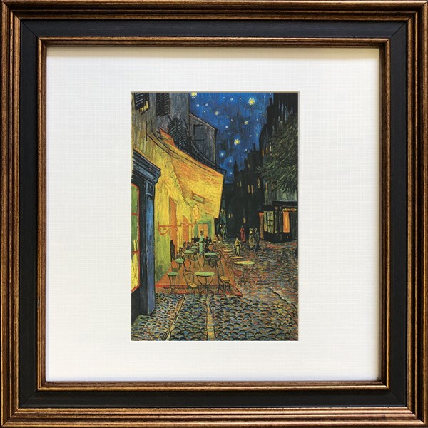 アートパネル ゴッホ Vincent van Gogh Square Frame 夜のカフェテラス ZFA-61671 壁掛け アートフレーム 絵画 アートポスター 額 北欧 モダン おしゃれ 玄関 リビング
