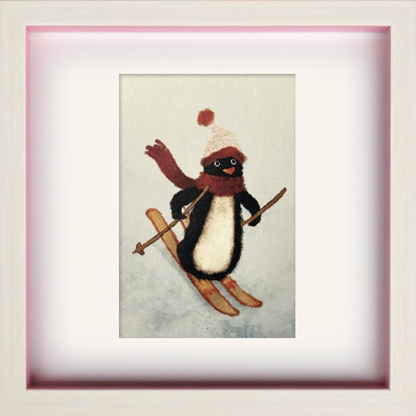 アートパネル 菜生(nao) Square Frame ペンギン スキー ZNO-61834 壁掛け アートフレーム 絵画 アート..