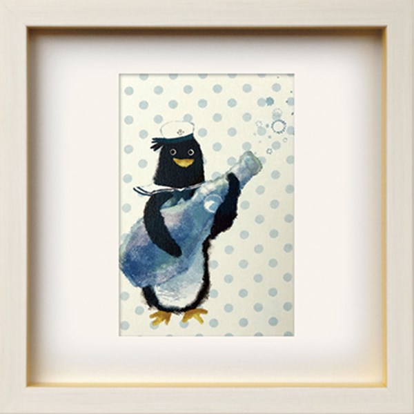 アートパネル 菜生(nao) Square Frame ペンギン 夏のシュワシュワ ZNO-62292 壁掛け アートフレーム 絵画 アートポスター 額 北欧 モダン おしゃれ 玄関 リビング