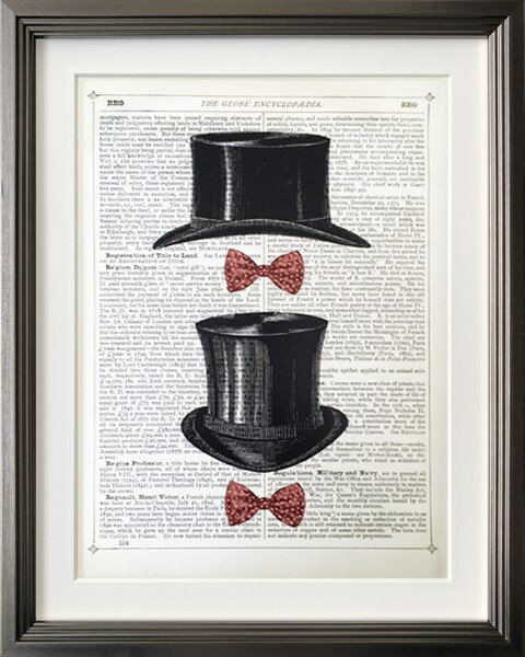 アートパネル マリオンマコネギー Marion McConaghie Top Hat & Bow Ties IMM-62144 壁掛け アートフレーム 絵画 アートポスター 額 北欧 モダン おしゃれ 玄関 リビング
