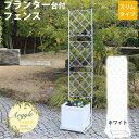 【メーカー直送】 おしゃれ プランター台付フェンス アーガイル ホワイト スリムタイプ IF-FP017WHT ガーデニング 枠 柵 仕切り