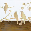 絵画 おしゃれ 木製 木彫り ウッド スカルプチャー アート「スリー バード2(WH+NP)」 SA-08562 鳥 動物