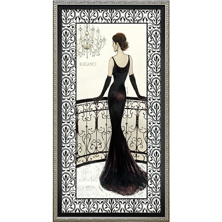 Rakuten - 絵画 版画 額縁 おしゃれ 動物 女性 後ろ姿 エミリー アダムス「ラ ベル ノアール」 EA-07007