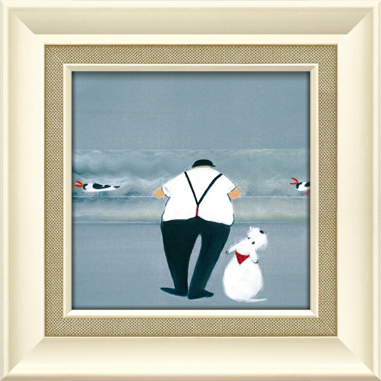 Rakuten - 絵画 版画 額縁 おしゃれ 動物 犬 ジェニファー ヴェルニー＝フランクス「シンク アバウト」 JV-04507