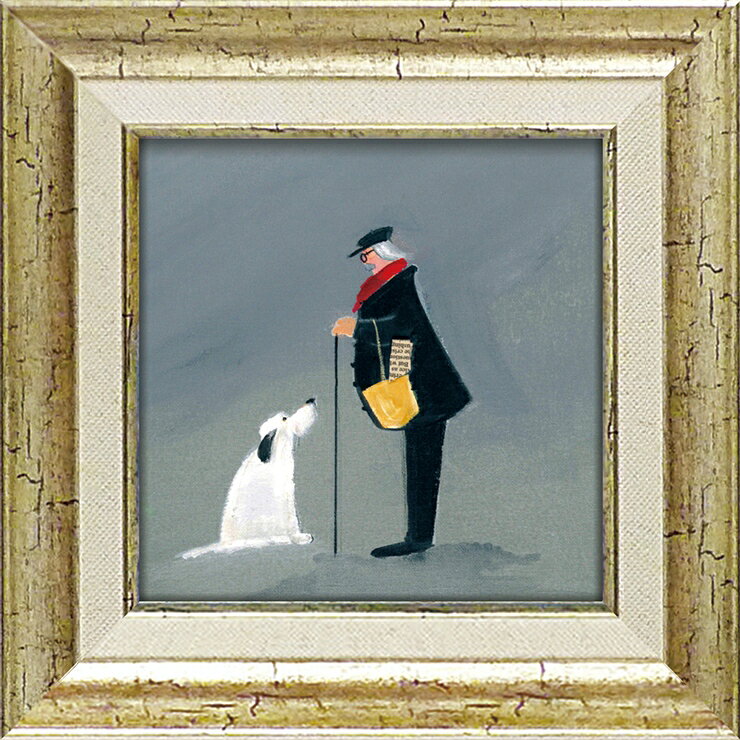 Rakuten - 絵画 版画 額縁 おしゃれ 動物 犬 ジェニファー ヴェルニー＝フランクス「ノット ベギング」 JV-04508