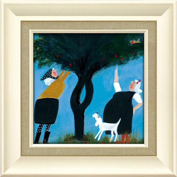 Rakuten - 絵画 版画 額縁 おしゃれ 動物 犬 ジェニファー ヴェルニー＝フランクス「チームワーク」 JV-04511