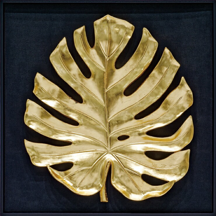 アートパネル 立体アート おしゃれ 額縁 エムエス デコアート「ゴールデン モンステラ」 MS-35001 葉っ..