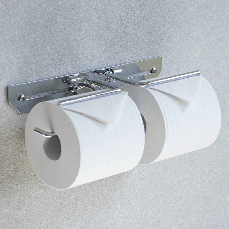Rakuten - 【メーカー直送】 おしゃれ シンプル かわいい ステンレス トイレットペーパーホルダー Thea-シア- ダブル シルバー PH-043