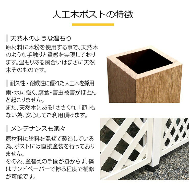 【メーカー直送】 【ポストのみ注文不可。ラティスとのセットでのみ注文可】人工木...