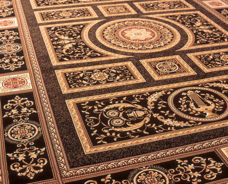 【メーカー直送】 カーペット ラグ マット 約3畳 200×250 ブラック シェラサド 8307 Globe ディーパス マーベラスシリーズ