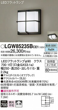 照明器具 おしゃれ パナソニック ポーチライト オフブラック LED（昼白色） LGW85235BCE1 (LGW85235B CE1)