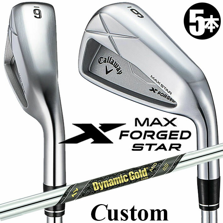 Rakuten - メーカーカスタムクラブ キャロウェイ X FORGED MAX STAR アイアン 5本セット (#6-PW) 右用 2025 Dynamic Gold MID 115 スチールシャフト 日本正規品 Callaway