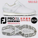 FOOTJOY WOMEN'S FJ PRO/SL SPORT BOA GOLF SHOES フットジョイ ウィメンズ プロ/エスエル スポーツ ボア ゴルフシューズ 超快適アッパーを搭載した、ProSL史上最も快適なツアースパイクレス ProSL Sport(プロエスエル スポーツ)登場!! 21-22年シーズンPGAツアー年間シューズ着用率No.1ブランドで、4大メジャー大会シューズ着用率No.1 **を誇るフットジョイシューズの中において、スパイクレスシューズとしてツアー着用率No.1*であるProSLシリーズに、快適性、フィット性が進化した『ProSL Sport(プロエスエル スポーツ)』が登場します。 ProSL Sportは、第4世代ProSLシリーズのProSL Core(プロエスエル コア)とProSL Carbon(プロエスエル カーボン)の両方の長所を搭載したハイブリッドモデルです。 ツアープロから絶大なる信頼があるProSL基本構造とインフィニティアウトソールはそのままに、超快適アッパーを新たに採用しました。新アッパーは2層構造になっており、伸縮性の高い素材のエンジニアードメッシュの層が足に吸い付くようなフィット感をもたらし、ソフトな履き心地を実現。 アッパー外側には、微細な繊維状にした極薄のPUコーティングを採用することによってスイング時に発生する余分な伸びを抑えた高い安定性を可能にし、快適性と安定性という相反する性能の両立を可能にしました。またこの2層構造アッパーにより、透湿性に優れ、ムレを軽減し、シューズ内を快適に保つと同時に、外からの水を防ぐ防水性にも優れて、特に夏季シーズンのゴルフにも最適です。 またProSL Carbonの特徴である、立体的に成形された足首周りに沿う3Dクッションカラーを採用し、足首・くるぶし部分を包み込むようにサポート。常に優れた足入れとフィット感をキープします。まさに第4世代ProSL Coreの軽量性・バランス性・接地性はそのままに、ProSL Carbonの快適性とフィット感を兼ね備えた、ハイブリッドモデルとなります。 FEATURES & BENEFITS TOPICS #1 ■卓越した快適性を実現するFJ独自の“インテリシールドアッパー”構造を採用 エンジニアードメッシュアッパーに繊維状の極薄PUコーティングをすることにより、優れた防水性と透湿性を両立させ、安定性をも持ち合わせたFJ独自のアッパー構造「インテリシールドアッパー(TM)」を採用。水を通さず、湿度のみを通し、シューズ内環境で優れた快適性を提供します。また足に直接あたる部分はエンジニアードメッシュになることから、人工皮革に比べ格段に足に吸い付くような高いフィット感を実現しました。 TOPICS #2 ■驚異的な快適性とエナジーリターンを生み出す 新”STRATFORM” in FTF 3層構造 前作に比べてスパクッション性、反発性に優れた全く新しいSTRATOFORM(ストラトフォーム)をミッドソールに採用。従来のEVAミッドソールより約10%地面反力効率を向上させ、より高いクッショニングとエナジーリターンを得られるようなりました。様々な環境下での長時間のプレーにおいても、従来のゴルフシューズと比類ない快適性を実現しました。 TOPICS #3 ■プロから絶大な信頼を受けるインフィニティアウトソール ツアープロから絶大な信頼を受けるグリップ力を誇る、インフィニティアウトソールは、前作よりもスパイクレスポイント(突起)数を増加、ヒール幅も拡大し、よりグリップ力と安定性を向上。 TOPICS #4 ■フィット性も世界基準。足を包み込む優れたシューズ内構造 軽量でクッション性、成型、復元性に優れた軽量PUインソールを採用。常に快適な履き心地を提供します。 また履き口は立体的に成形された足首周りに沿う3Dクッションカラーを採用し、足首・くるぶし部分を包み込むようにサポート。常に優れた足入れとフィット感をキープします。 ■商品仕様 ■商品名： 　WOMEN'S プロ/エスエル スポーツ BOA ■サイズ： 　6サイズ：22.5〜25.0cm/W：3E相当 ■カラー： 　ホワイト/ネイビー/ピンク（98160) 　ホワイト/ライトグレー(98162) ■対象：ウィメンズ ■素材：防水合成繊維 ■原産国：中国 ■FJ プロ/エスエル シリーズのご紹介 ●MEN'S プロ/エスエル カーボン BOA ●MEN'S プロ/エスエル コア BOA ●MEN'S プロ/エスエル スポーツ BOA ●WOMEN'S プロ/エスエル BOA ●WOMEN'S プロ/エスエル スポーツ BOA ※メーカーお取り寄せ商品になります。新製品の場合は、 メーカーの生産状況により、入荷が遅れる可能性がございます。 予めご了承下さい。 クリスマス バレンタイン プレゼント お正月 お歳暮 誕生日 お中元 記念日 入学 卒業 祝い 内祝い 就職 こどもの日 ボーナス 景品 父の日 母の日 敬老の日 アウトドア スポーツ用品