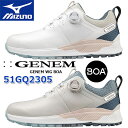 ミズノゴルフ ジェネム WG ボア メンズ ゴルフシューズ 51GQ2305 GENEM WG BOA MEN 039 S GOLF SHOES 4E相当/24.0～28.0 29.0cm 05：グレー×ネイビー 14：ホワイト×ネイビー 軽量 幅広 防水 スパイクシューズ 【MIZUNO GOLF】日本正規品【2023年春夏モデル】