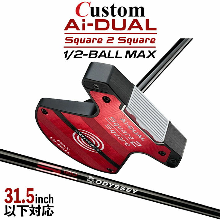 Rakuten - メーカーカスタムクラブ オデッセイ Ai-DUAL Square 2 Square スクエア 2 スクエア パター ハーフボールマックス 右用 STROKE LAB 120 BLACK スチールシャフト 日本正規品 2026 1/2-BALL MAX [31.5インチ以下対応]