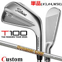 【メーカーカスタム】タイトリスト T100 2023 アイアン 右用 単品(#3、#4、W50) Dynamic Gold 120 スチールシャフトTitlei...