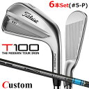 【メーカーカスタム】タイトリスト T100 2023 アイアン 右用 6本セット(#5-P) TENSEI AV AM2 BLUE カーボンシャフトTitlei...