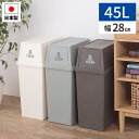 ゴミ箱 ごみ箱 ダストボックス 45リットル 45L フラップ式 ふた付き 蓋付き スリム 分別 おしゃれ キッチン 台所 棚下 カウンター下 縦型 スタッキング 積み重ね 一人暮らし 会社 事務所 白 ホワイト ブラウン