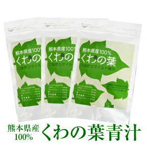 【国産青汁】熊本県産100%くわの葉 青汁 20包入 3袋セット 楽天ランキング1位 無添加 無農薬栽培 送料無料 メール便 男性 女性 子ども おいしい青汁 ダイエット 青汁 生活習慣 野菜不足 クワ くわ 桑 健康