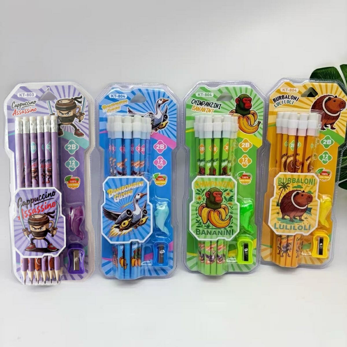 樂天商城 - 【即納・送料無料】イタリアンブレインロット キャラクター 鉛筆 えんぴつ 2B 12本入 鉛筆削り付き イラスト アート 絵書き 子供 キッズ 男の子 女の子 小学生 プレゼント 誕生日 誕プレ こどもの日