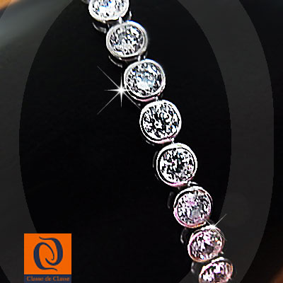 【送料無料】WG 10K CZダイヤ（_キュービック_ジルコニア_)ブレスレット≪ライン・ロトンダ≫_ジュエリー_アクセサリー_レディース_ブレスレット_ブレス_ホワイトゴールド_テニスブレスレット_テニス_楽天_02P05Nov16