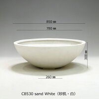 大型浅底プランターC8530sandWhite