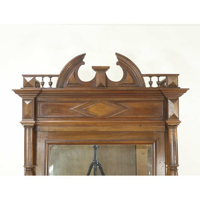 アンティーク キャビネット アンティーク家具 ワードローブ ホテル レストラン 玄関収納 ロビー 店舗家具 収納 什器 ヴィンテージ レトロ ビンテージ シャビー シャビーシック お店 リビングボード ウォールナット フランス 仏国 1900年代 クローゼット antique70365 [2]