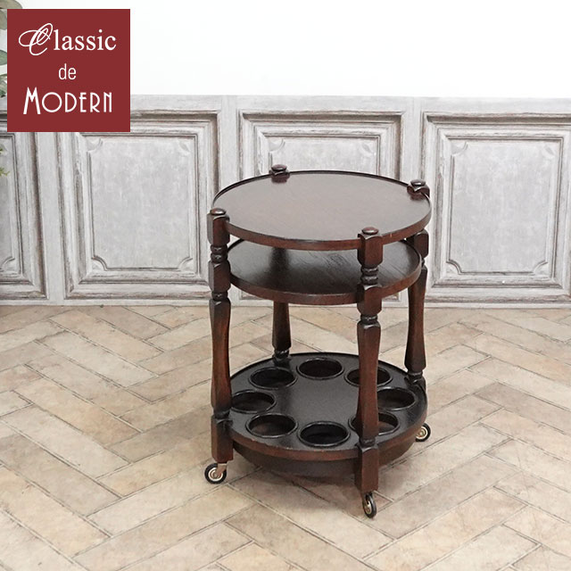 アンティーク ワゴン アンティーク家具 キャスター付き キッチンワゴン 収納棚 サイドワゴン ホテル レ..