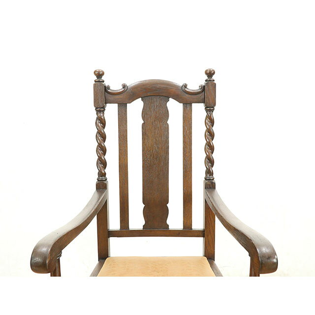 アンティーク アームチェア アンティーク家具 チェア エレガント ハイバック レトロ ヴィンテージ シャビーシック ホテル レストラン ロビー 応接 待合 店舗 什器 お店 ディスプレイ 1920年代 オーク イギリス 英国 イングランド antique80282a [2]