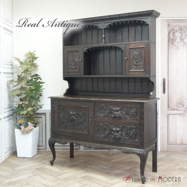 アンティーク キャビネット アンティーク家具 飾り棚 ウェルシュドレッサー ホテル レストラン キッチン 収納 ロビー 店舗家具 什器 ヴィンテージ レトロ ビンテージ シャビー シャビーシック お店 1900年代 オーク イギリス 英国 antique59055