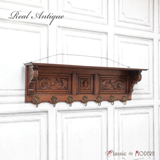 アンティーク 家具 ウォールハンガー 壁掛けフック ハンガー 木製 玄関 スリム コンパクト 収納 木製 ..