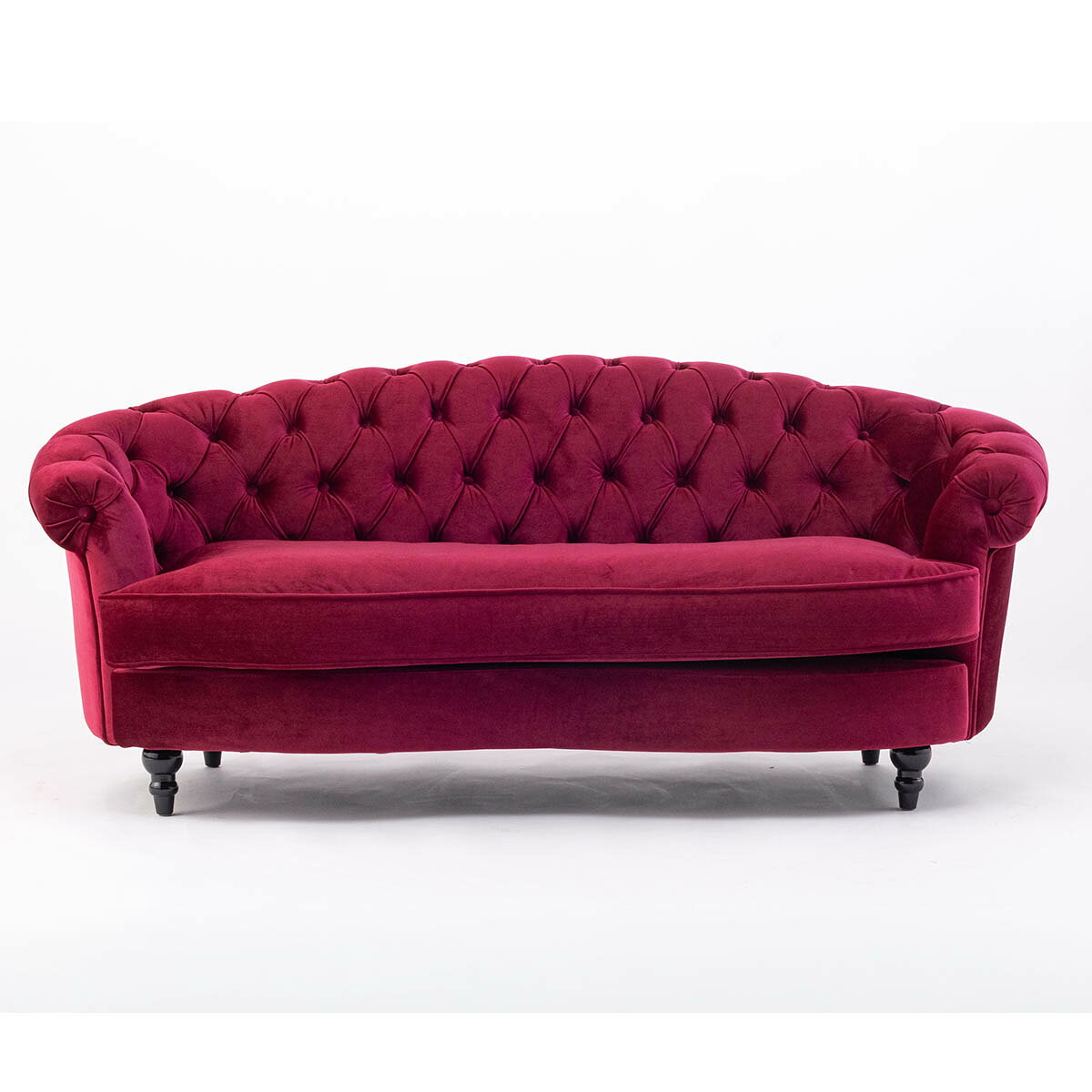 輸入家具 そふぁ ソファー Mousofa モーソファ 3人掛け 三人掛け 3人用 トリプルソファ アンティーク風 イギリス 英国 チェスターフィールド ビンテージ 姫系 家具 プリンセス ロマンチック 可愛い 椅子 什器 店舗 ホテル サロン ベルベット レッド 赤 NM3F280K