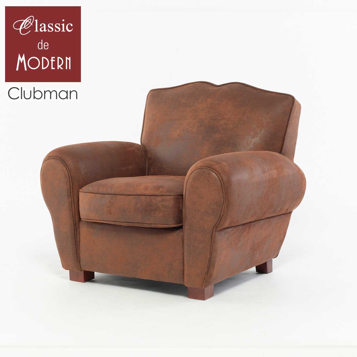 輸入家具 アンティーク ソファー クラブマン Clubman ソファ 一人掛け アンティーク調 クラブチェア シングル チェスターフィールド ソファ ムスタッシュチェア 1人用 英国 イギリス ヴィンテージ ムスターシュ 男前 店舗什器 ロビー 書斎 レザー風 ファブリック VF1P30B