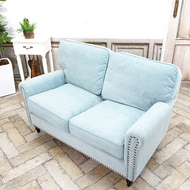 輸入家具 アンティーク ソファー そふぁ ヴィンセント Vincent ソファ 2人掛け アンティーク ダブルソファ アンティーク風 ソファ 二人用 レトロ シンプル モダンソファ ホテル レストラン ロビー 英国 イギリス かっこいい お洒落 一人暮らし ブルー ファブリック VG2F238K [3]