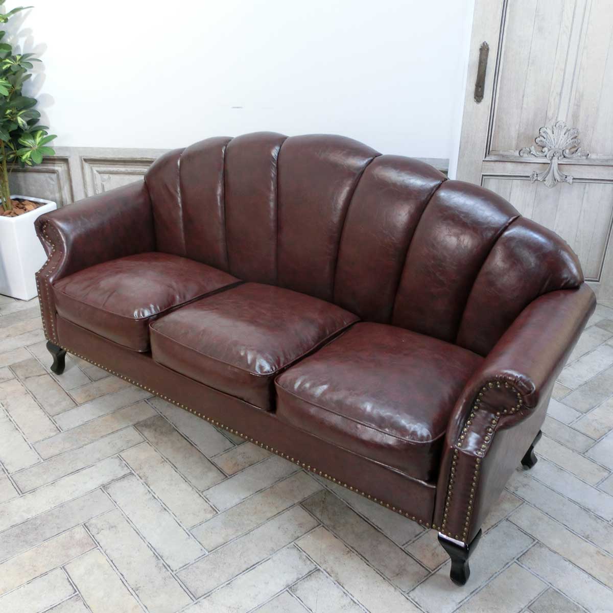 輸入家具 アンティーク風 ソファ 3人掛け 3人用 シェルファ Shellfa トリプルソフ...