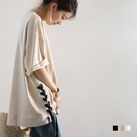 メール便 送料無料 5分袖 サイドレースアップ 大きいサイズ M L LL 3L カットソー ビッグt ビッグシルエット tシャツワンピ シャツワンピ ロング丈 オーバーサイズ リボン サイドリボン 編み上げ レディース トップス tシャツ 春 clk-018 春夏