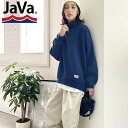 《java ジャバ コラボ》 送料無料 トップス スウェット レディース トレーナー タートルネック 裏起毛 ビッグシルエット プルオーバー 男女兼用 長袖 無地 大きいサイズ ブルー パープル S M L XL 秋 冬 2022aw クラシカルエルフ ce0780051