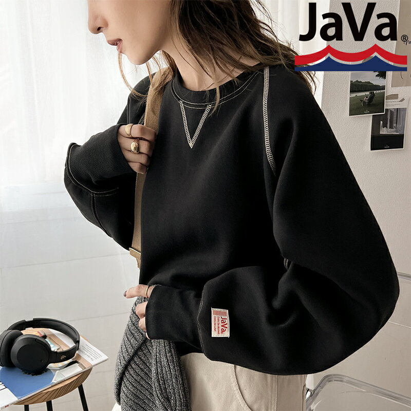 【MAX20%offクーポン対象】 《java ジャバコラボ》 送料無料 トップス プルオーバー スウェット トレーナー レディース ヘビーウェイト ガゼット付き 配色 ステッチ クロップド丈 裏起毛 ゆったり スタイルアップ 大きいサイズ 秋 冬 2022aw クラシカルエルフ jv0780068のサムネイル