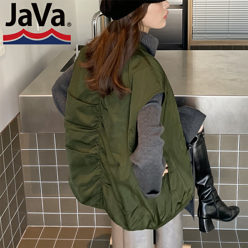 《java ジャバコラボ》 送料無料 トップス ベスト レディース ジレ バック ギャザー 中綿 ミリタリー MA-1 ノースリーブ ブルゾン アウター レイヤード 大きいサイズ 秋 冬 2022aw クラシカルエルフ jv1010162のサムネイル