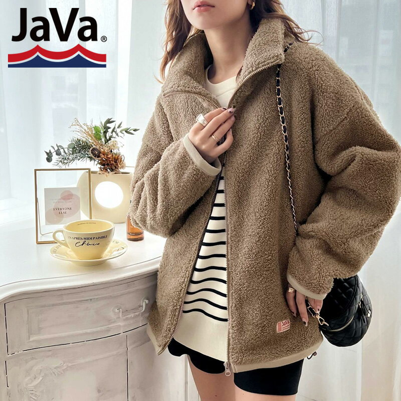 《javaジャバ コラボ》送料無料 アウター ジャケット レディース ブルゾン コート メンズ ユニセックス 男女兼用 ボア フリース ジップ スタンドカラー ボアコート 軽量 防寒 オーバーサイズ ゆったり 長袖 大きいサイズ 秋 冬 2022aw クラシカルエルフ jv0590007のサムネイル