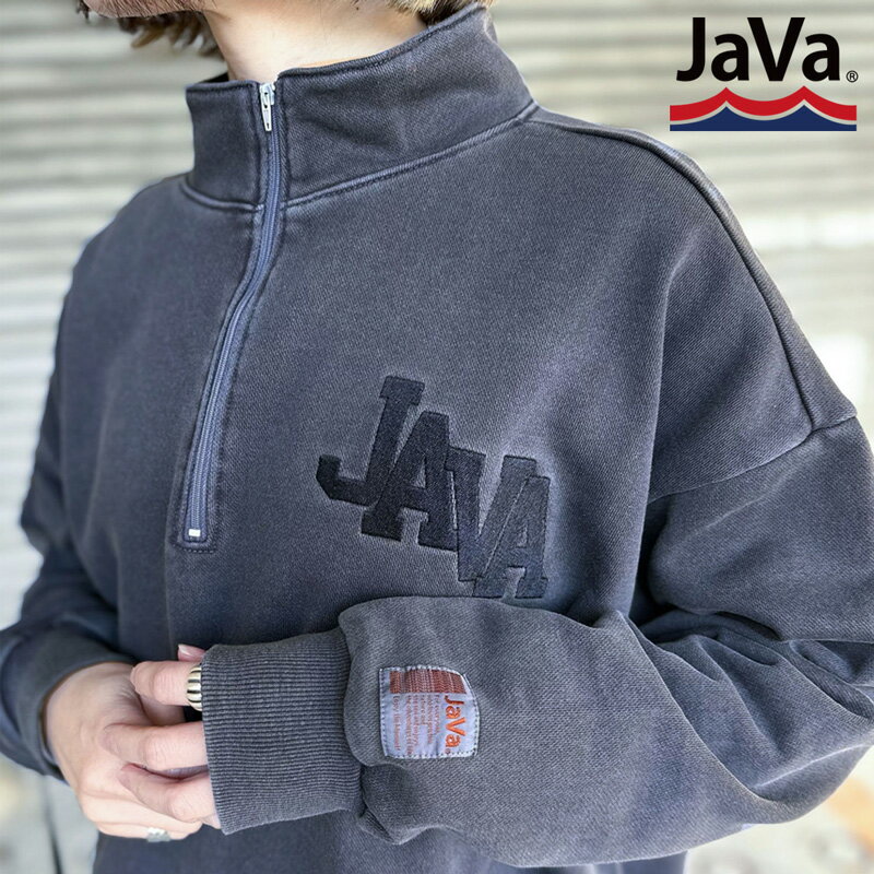 《javaジャバ コラボ》送料無料 トップス スウェット レディース プルオーバー ハーフジップ オーバーサイズ メンズ ユニセックス 男女兼用 ヘビーウエイト ハイネック ゆったり 長袖 大きいサイズ 春 夏 2023ss クラシカルエルフ jv1029012のサムネイル