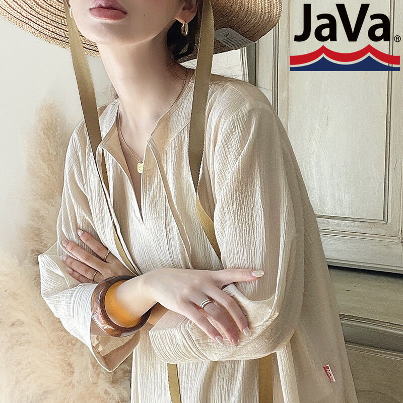 【最大20%OFFクーポン対象】《java ジャバコラボ》 送料無料 ワンピース レディース 綿100％ 楊柳素材 ロング カフタン サイドスリット ワンピ ヘルシー 透け感 ゆったり 体型カバー レイヤードコーデ 大きいサイズ 春 夏 2023ss クラシカルエルフ jv1020092のサムネイル