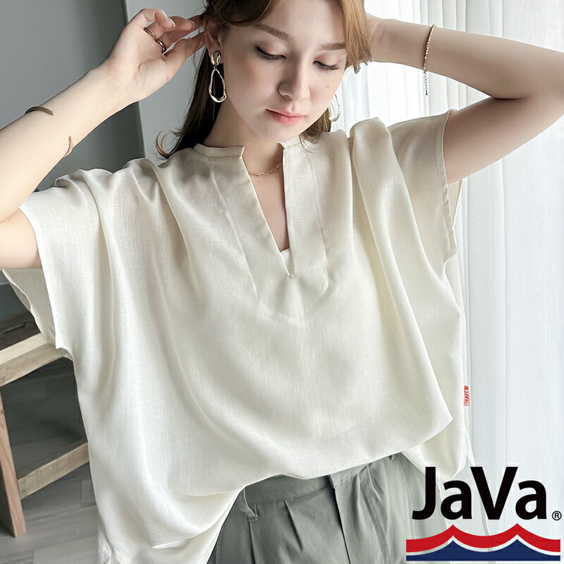 《javaジャバ 別注》 送料無料 トップス シャツ レディース さらっと リネンライク カフタン風 デザイン オーバーサイズ スキッパー ブラウス サイドスリット ゆったり 体型カバー 大きいサイズ 春 夏 2023ss クラシカルエルフ jv1240009のサムネイル