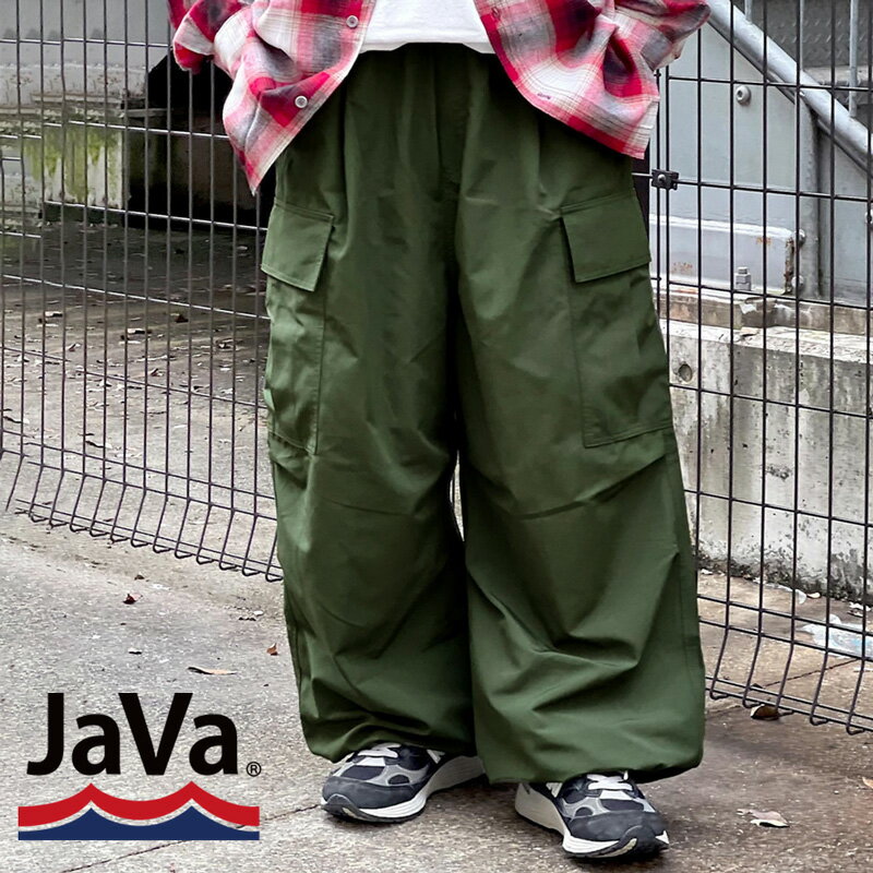 《javaジャバ コラボ》送料無料 ボトムス パンツ メンズ カーゴパンツ 男女兼用 ユニセックス ポケット ミリタリー バルーンシルエット ワイドパンツ オーバーサイズ ゆったり 大きいサイズ 秋 冬 2024ss クラシカルエルフ jvm0789001のサムネイル