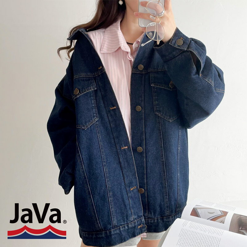 《javaジャバ コラボ》送料無料 コート ジャケット レディース デニム 裏キルティング Big ジージャン Gジャン 中綿 メンズ ユニセックス 男女兼用 オーバーサイズ ゆったり 長袖 羽織り 大きいサイズ 秋 冬 2023aw クラシカルエルフ jv1010201のサムネイル