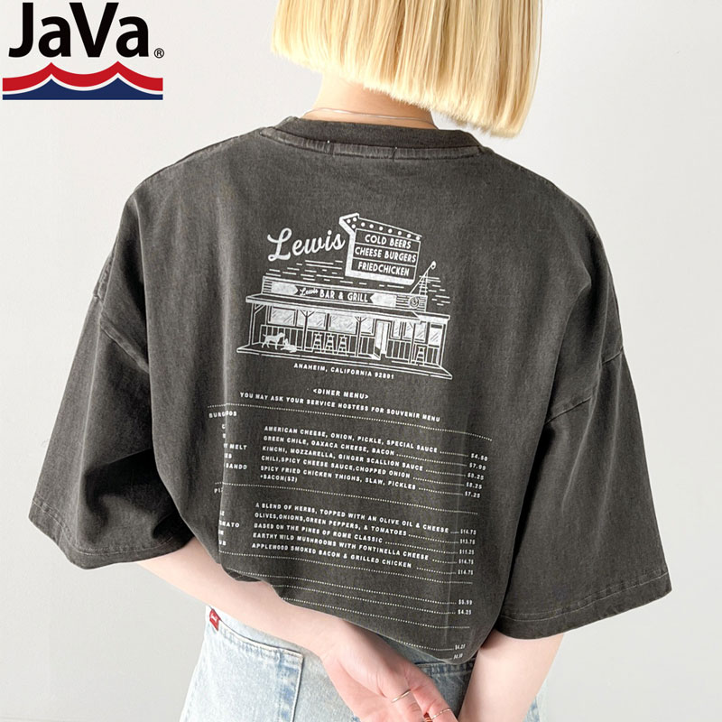 \先着順/24H限定 【全品15%OFFクーポン】 《javaジャバコラボ》tシャツ レディース 半袖 トップス 綿100% ダイナープリント ヴィンテージ ピ...